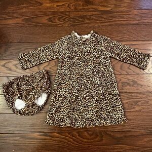 The Children’s Place Stretch Cheetah Leopard Girls Dress & Pantie Set Size 6-9M